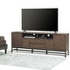 preview thumbnail 1 of 10, WYNDENHALL Devlin SOLID HARDWOOD 72 inch Wide Industrial TV Media Stand in Walnut Brown For TVs up to 80 inches