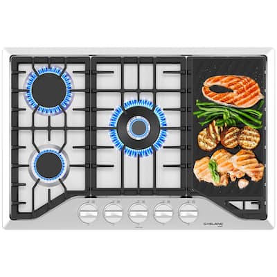 GASLAND Chef PRO GH3305SF 5 Burner Gas Stovetop with Reversible Cast Iron Grill/Griddle