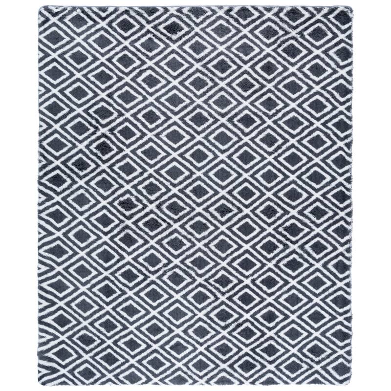 SAFAVIEH Rainbow Neelofar Shag Rug - 8' x 10' - Charcoal/White