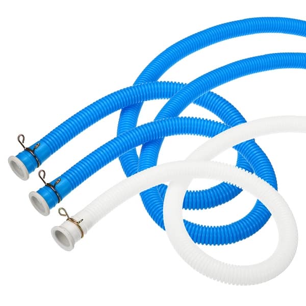 Universal Air Conditioner Drain Hose 18mm ID 5.3ft with Clamp Blue White 1 Set Blue, White