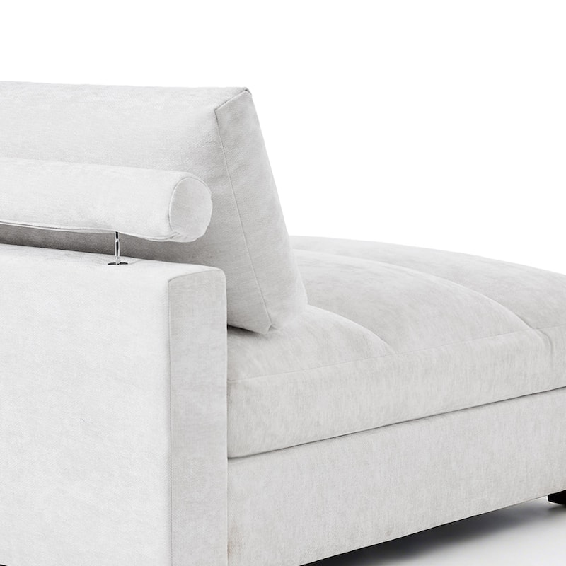 42"W Chenille Upholstered Chaise Lounge