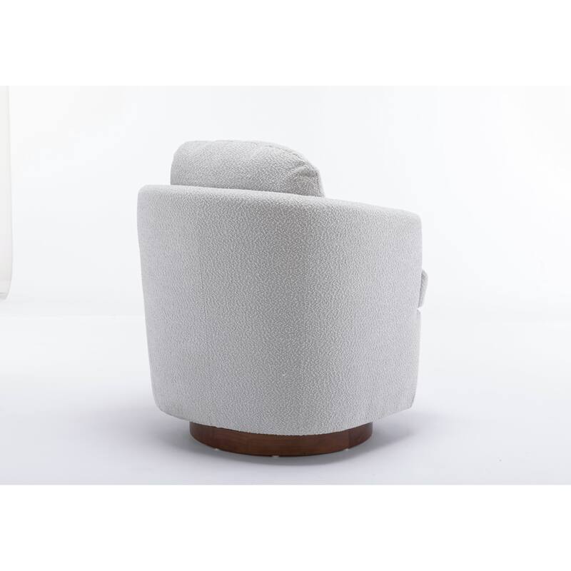 30.3" Swivel Accent Chair with Wood Base