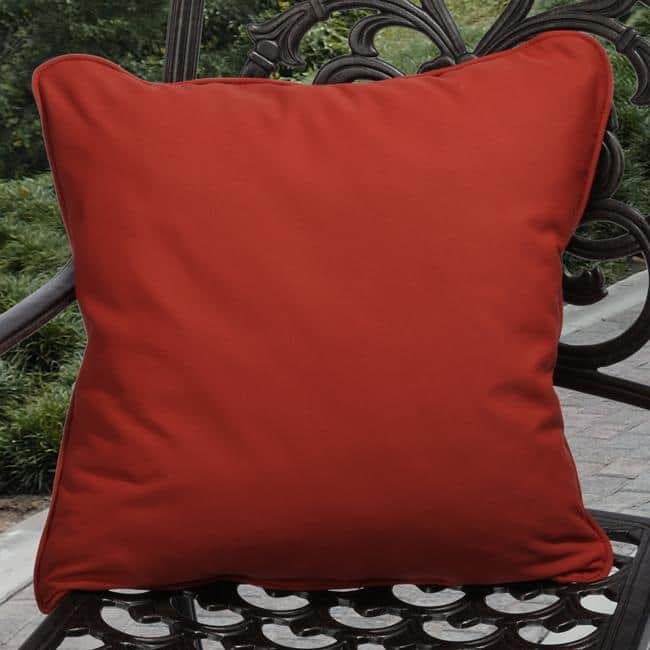 Sorra Home Sunbrella Canvas Jockey Red Corded Indoor/ Outdoor Pillow Set - 18 in x 18 in