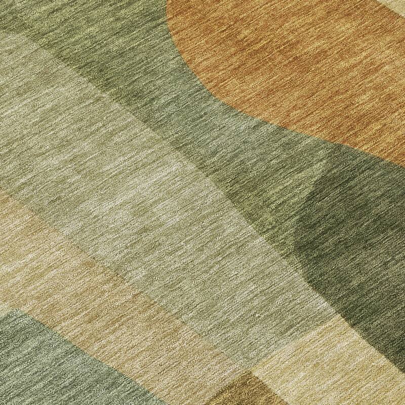 Machine Washable Indoor/ Outdoor Contemporary Layers Chantille Rug