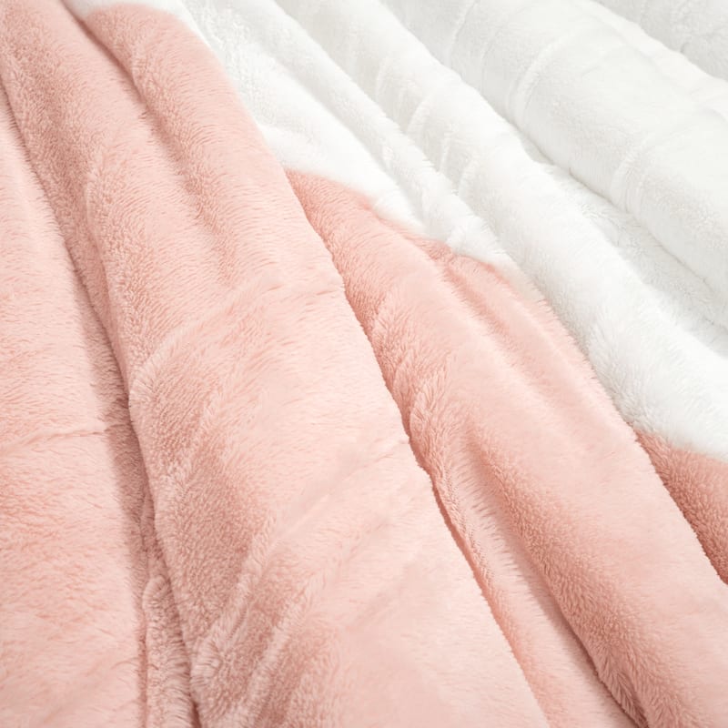 Lush Decor Farmhouse Color Block Ultra Soft Faux Fur All Season Kids Comforter Set