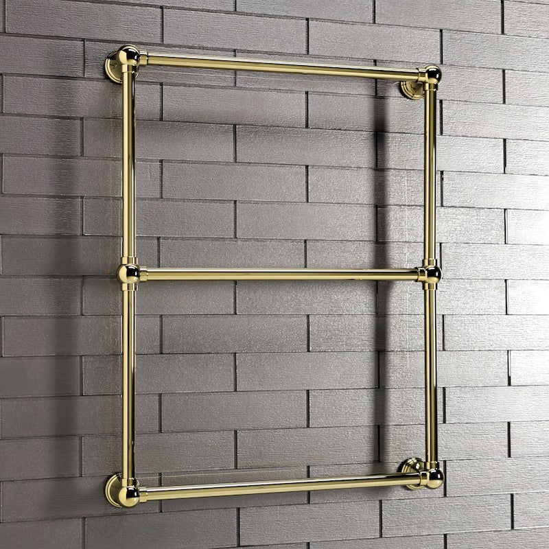Maximilien 24 in. Wall Mount Towel Rack in Brushed Brass