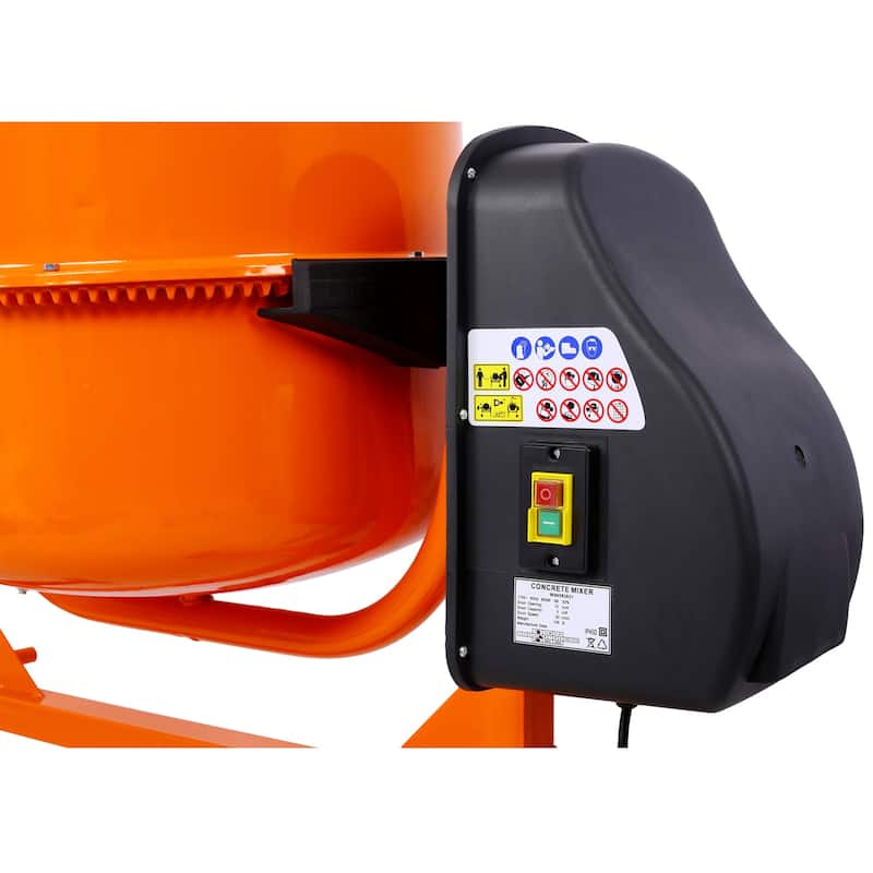 Cement Mixer,5 Cu. Ft Electric Concrete Mixer Machine, 650W AC Motor Portable Power Cement Mixers for Mortar, Stucco and Fodder
