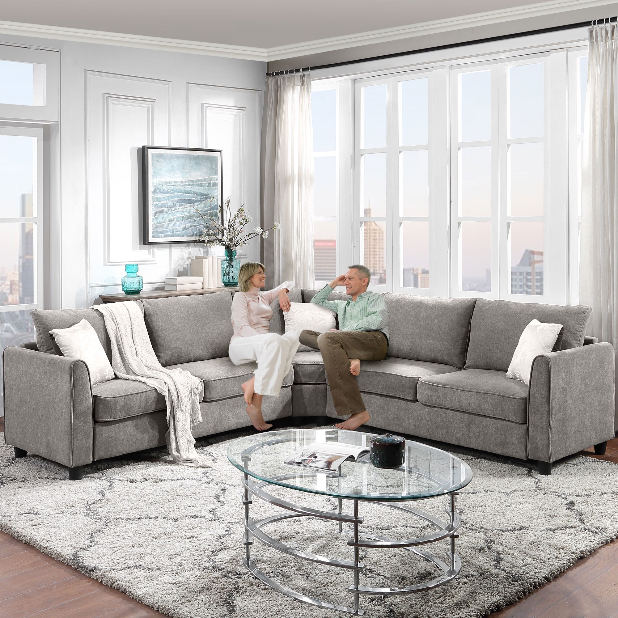 Couch with big shop pillows