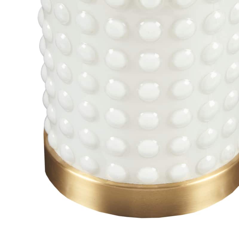 INK+IVY Grace Ivy White/Gold Textured Dot Table Lamp