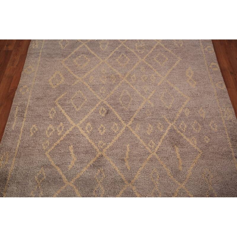 Trellis Moroccan Oriental Area Rug Handmade Wool Carpet - 5'2" x 7'11"