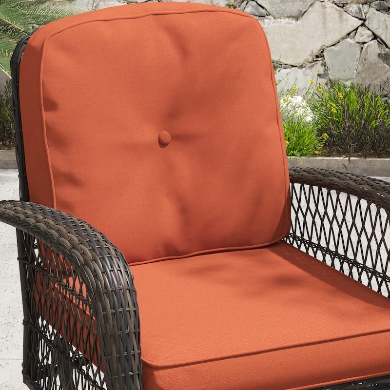 Corvus Livorno Outdoor 3-piece Steel Wicker Swivel Chat Set