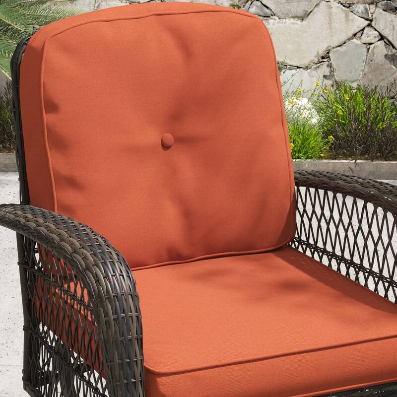 Corvus Livorno Outdoor 3-piece Steel Wicker Swivel Chat Set