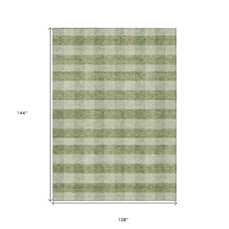 HomeRoots Plaid Transitional Rectangle Outdoor Rug