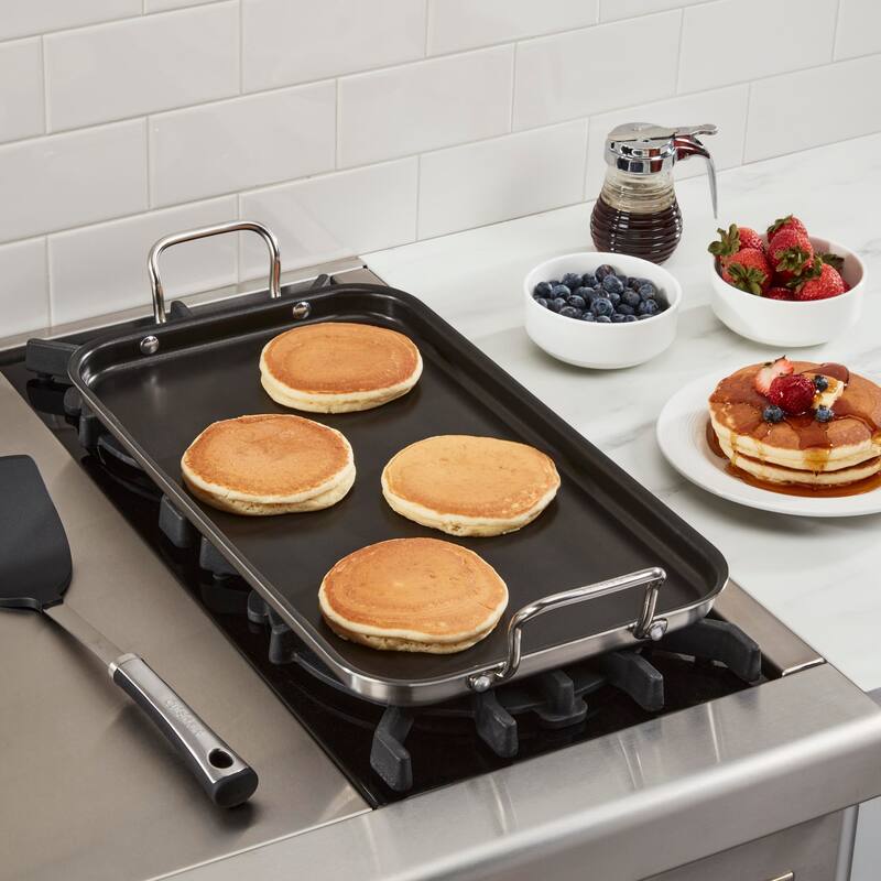 Cuisinart Multiclad Pro Tri-Ply Stainless Cookware 10" x 18" Non-Stick Double Burner Griddle - 10x18