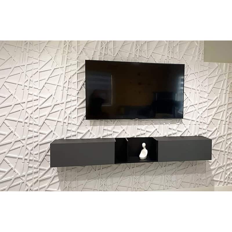 Art3d 3D Wall Panels PVC Crossing Lines Design (32 Sq.Ft)