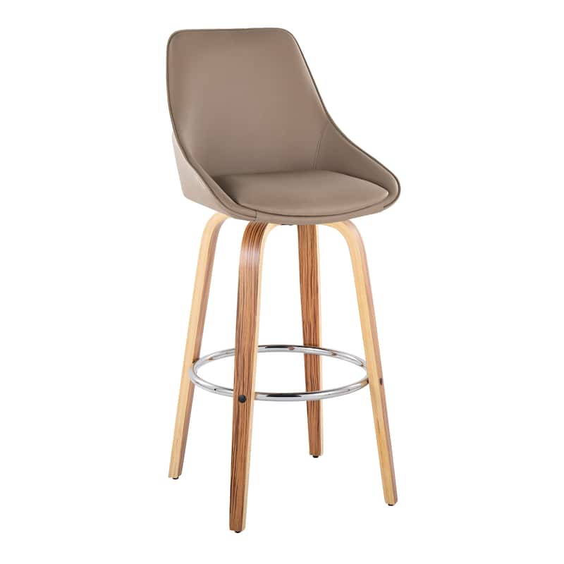 Carson Carrington Alba 30" Fixed-Height Bar Stool with Bent Wood Legs & Round Footrest (Set of 2)