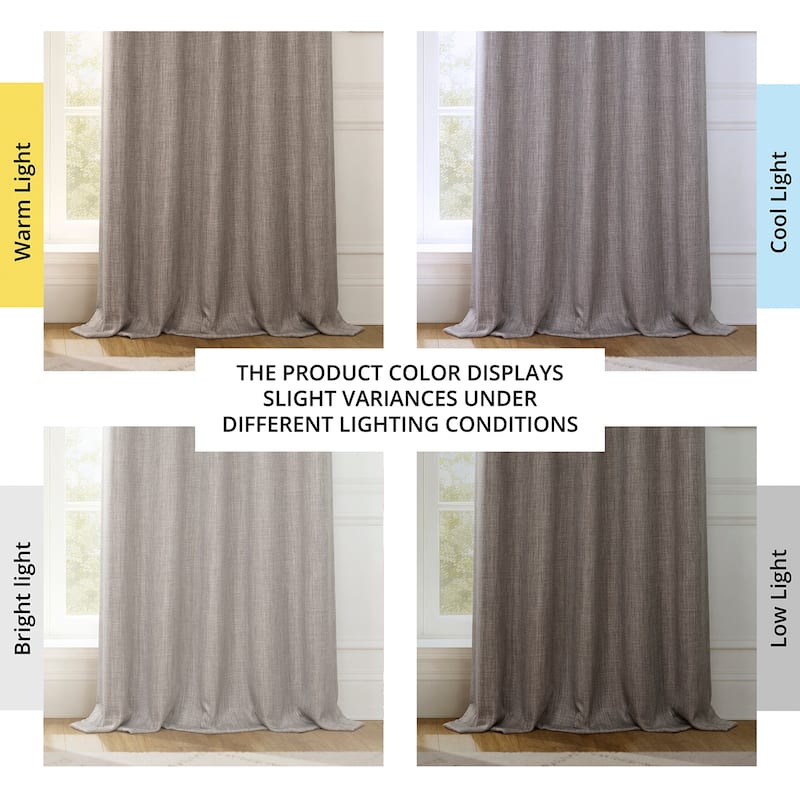 Exclusive Fabrics Textured Faux Linen Room Darkening Curtains for Bedroom & Living Room Curtains (1 Panel)