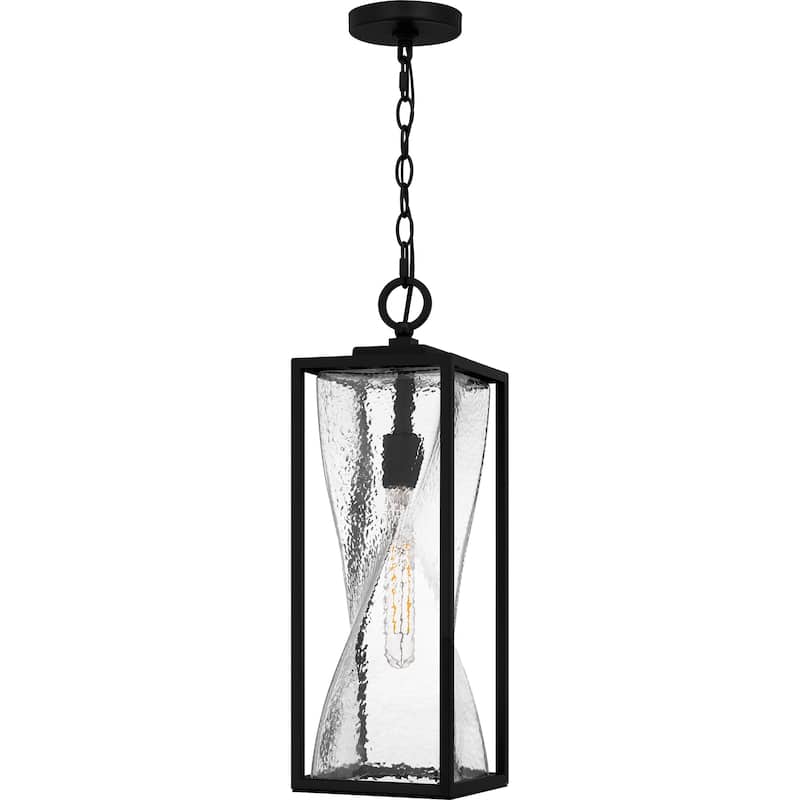 Zarah 1-Light Matte Black Outdoor Hanging Lantern