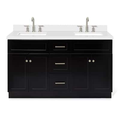 Ariel F061DWQRVO Hamlet 61" Free Standing Double Basin Vanity Set with
