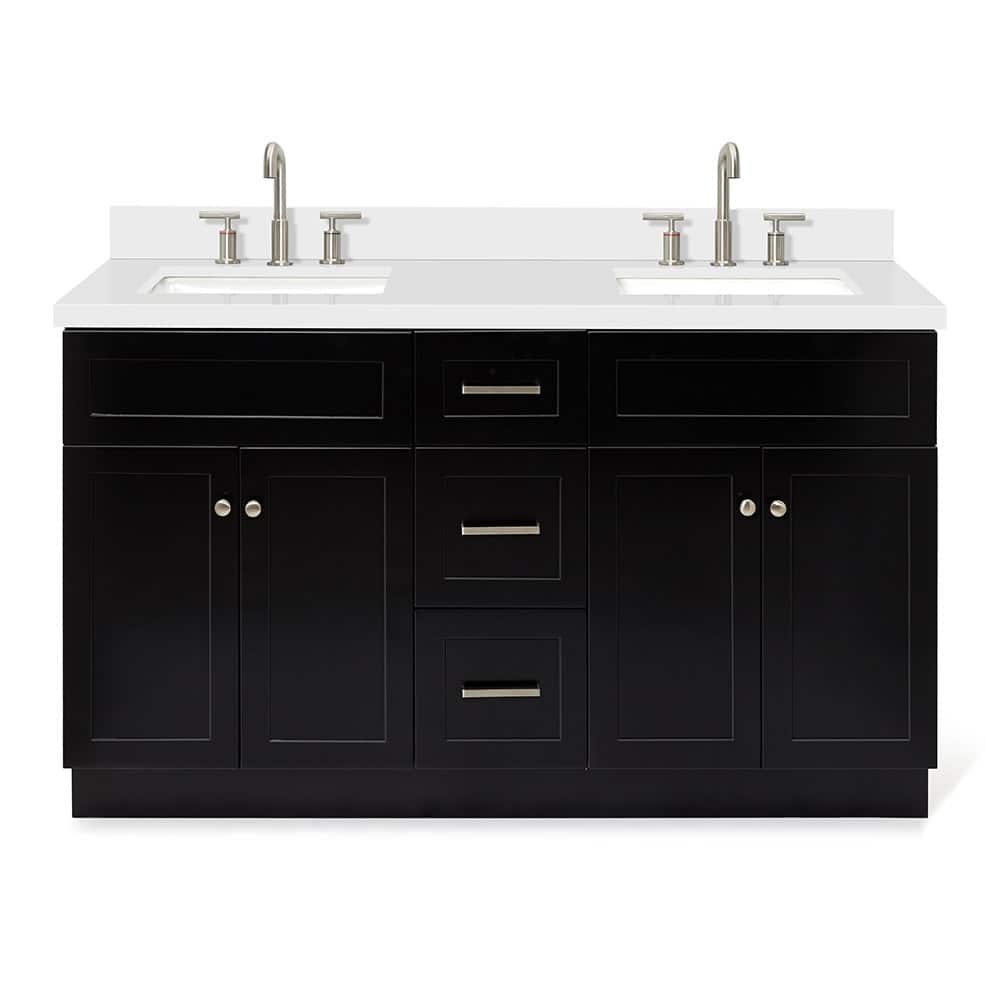 Ariel F061DWQRVO Hamlet 60" Free Standing Double Basin Vanity Set with