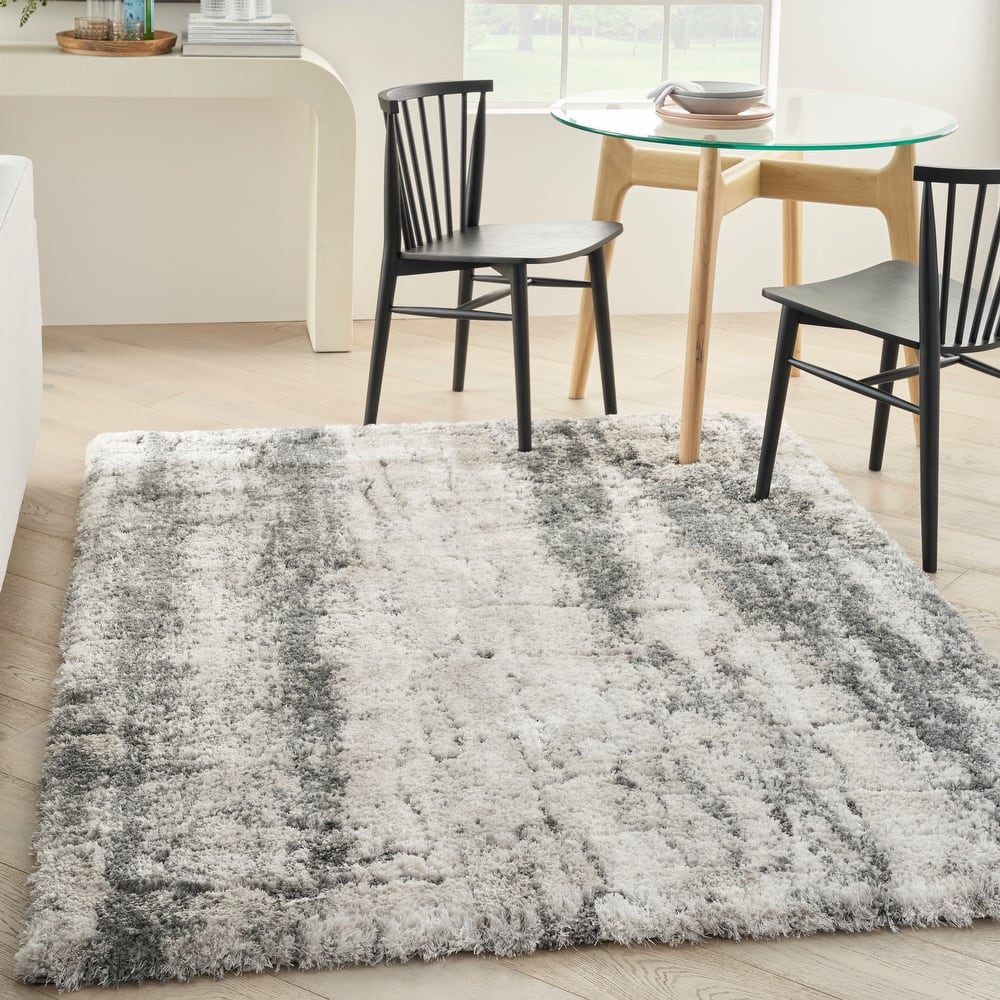 Nourison Luxurious Shag High Pile Contemporary Abstract Area Rug