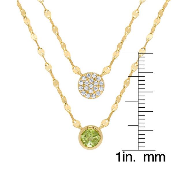Victoria Townsend 14kt Gold over Sterling Silver Layer Peridot Necklace