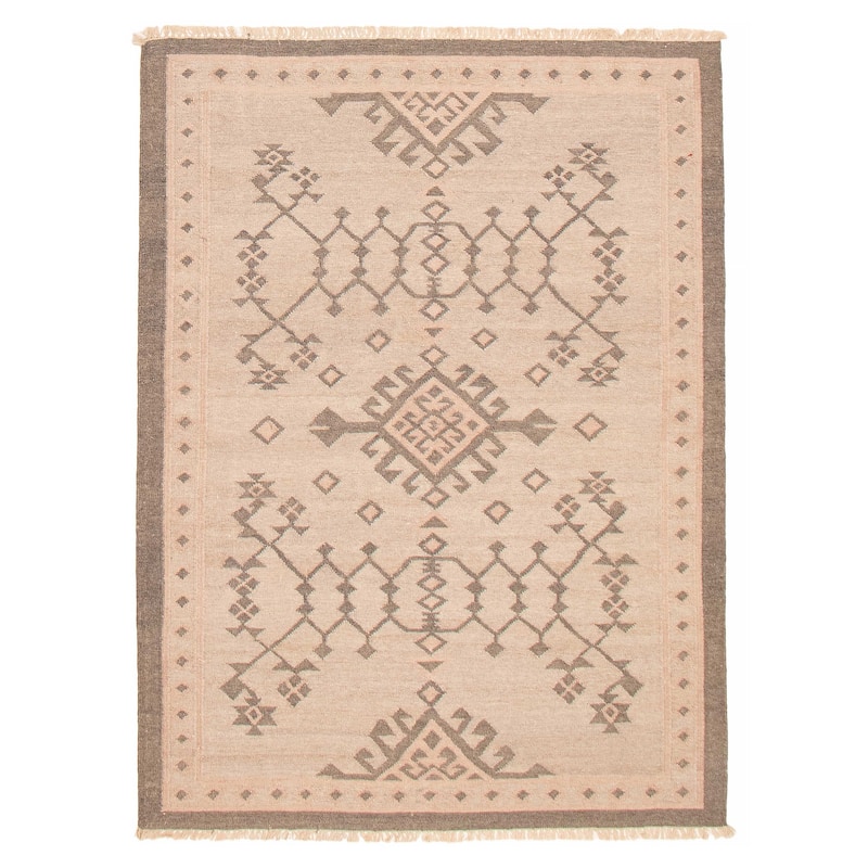 Ankara FW Beige Kilim 5'4" x 7'4" - 5'4 x 7'4 - Beige - 5'4 x 7'4