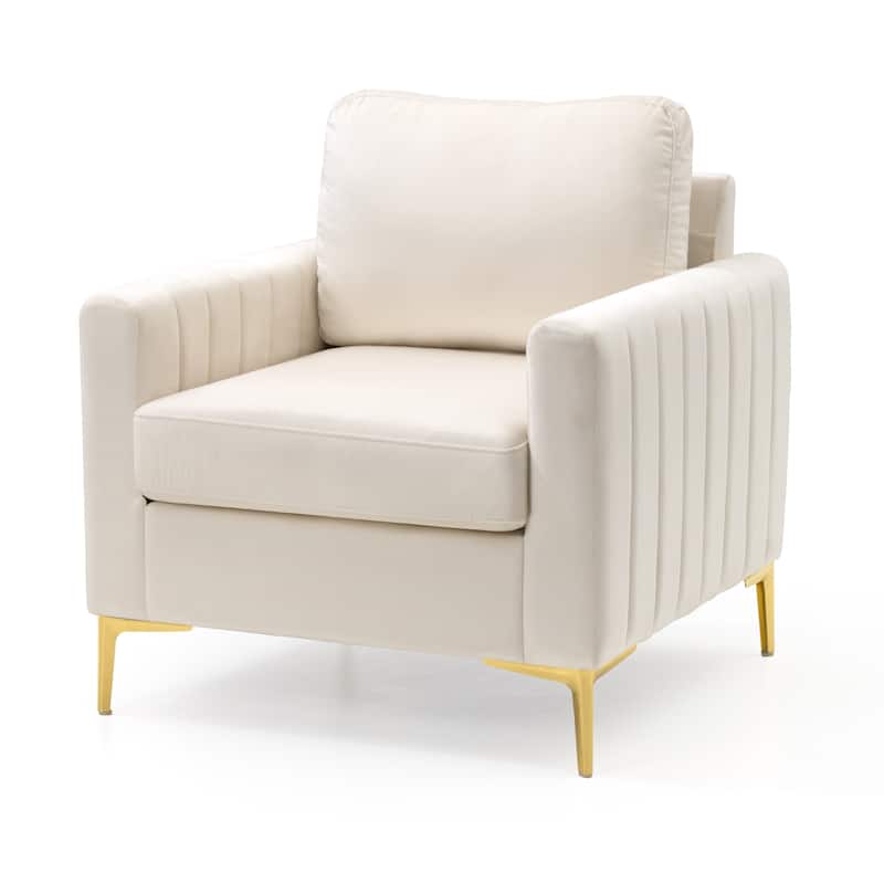 Upholstered Club Chair Accent Chair Velvet Arm Chair Comfortable Sofa Chair - See picture
