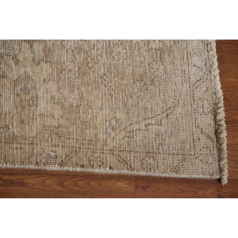 Muted Distressed Tabriz Persian Vintage Rug Hand-knotted Wool Carpet - 9'2"x 12'7"