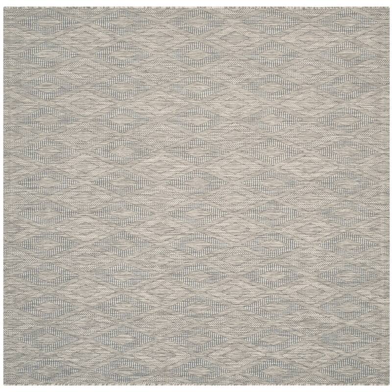 SAFAVIEH Courtyard Marolyn Indoor/ Outdoor Waterproof Patio Backyard Rug - 4' x 4' Square - Grey/Grey