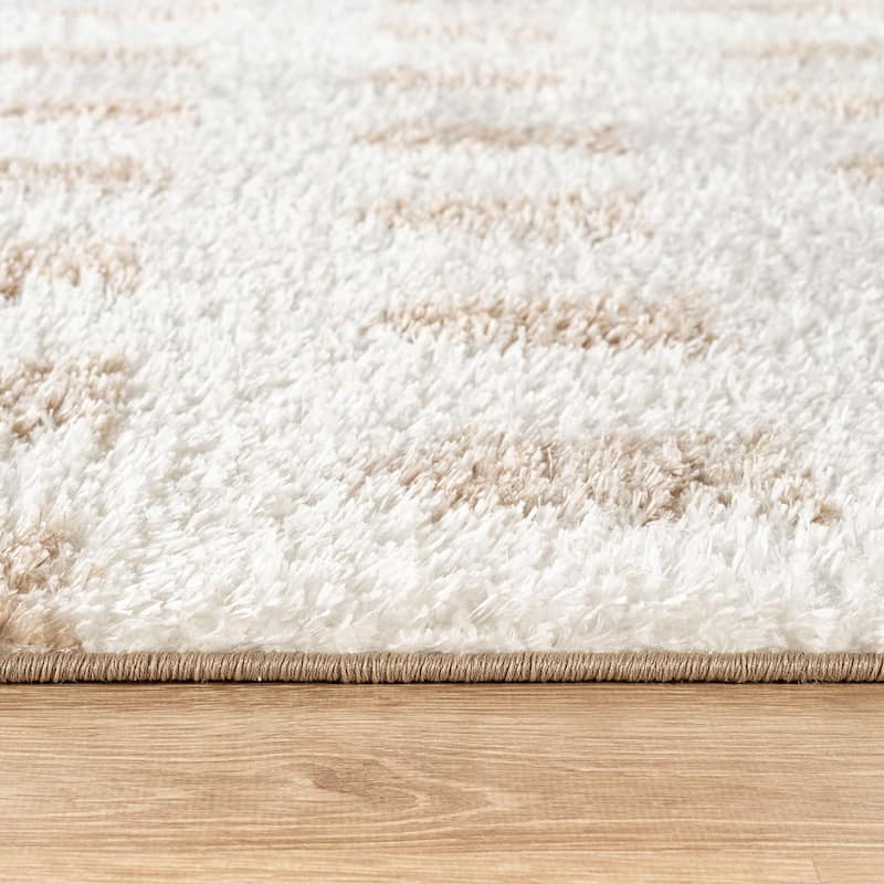 Scandinavian Arrow Shag Rug - Modern Look - Anthracite Dark Gray - Easy Maintenance