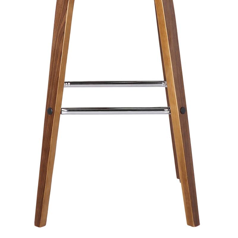 Skara Mid-Century Swivel Counter Stool, Upholstered Counter Height Chair with Bentwood Legs