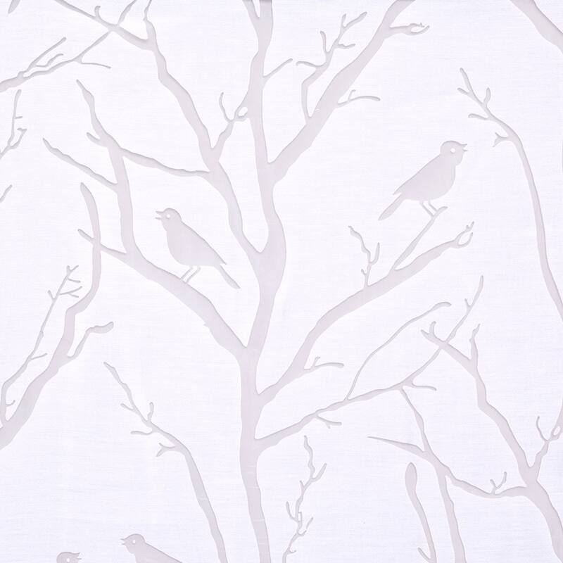Rossetta Top Grommet Sheer Burnout Bird Branches Window Curtain Panel, Only 1 Piece Panel