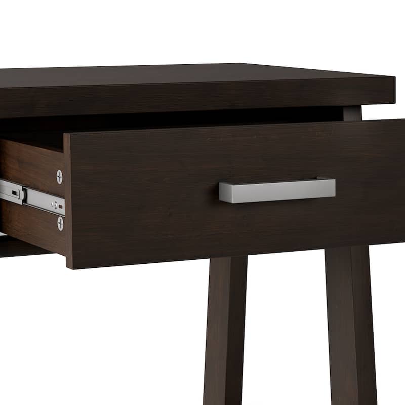WYNDENHALL Hawkins SOLID WOOD 24 inch Wide Modern Industrial Bedside Nightstand Table