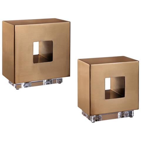 Uttermost Rooney Brass Cubes (Set of 2)