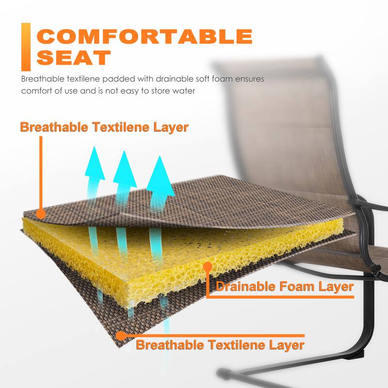 Outdoor Textilene Dining Set with 1.57'' Umbrella Hole
