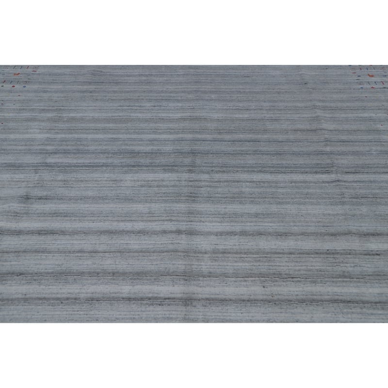 Hand Knotted Oriental 100% Wool Carpet Tribal Tribal Greys & Charcoal Gabbeh Area Rug - 10' 0'' X 8' 7''