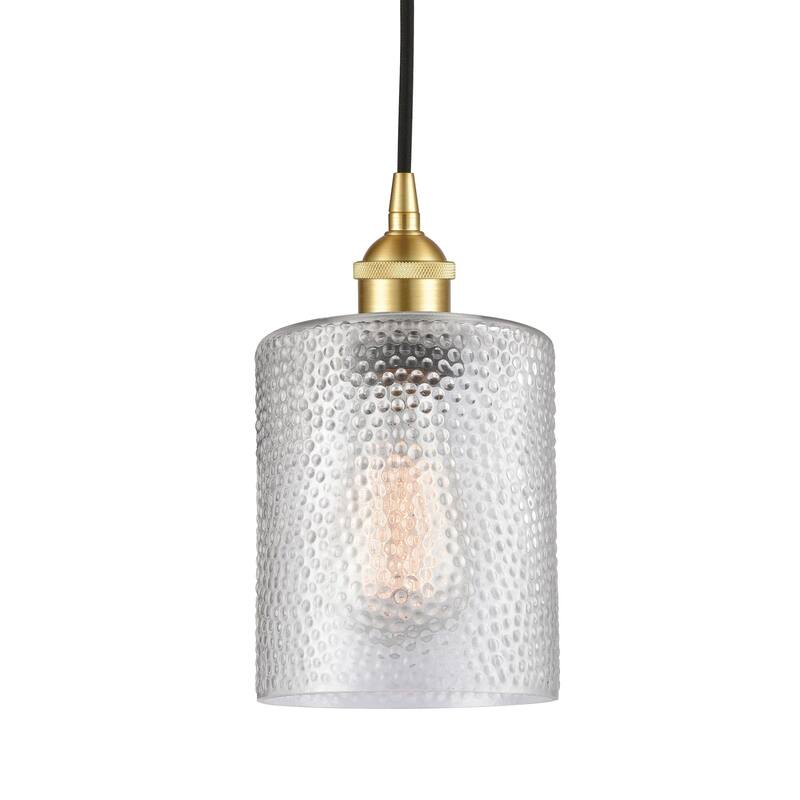 Innovations Lighting 616-1P-10-5 Cobbleskill Pendant Cobbleskill 5" - Satin Gold / Clear