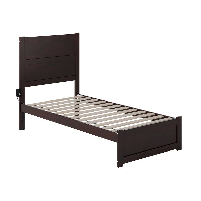 NoHo Twin Platform Bed with Footboard in Espresso