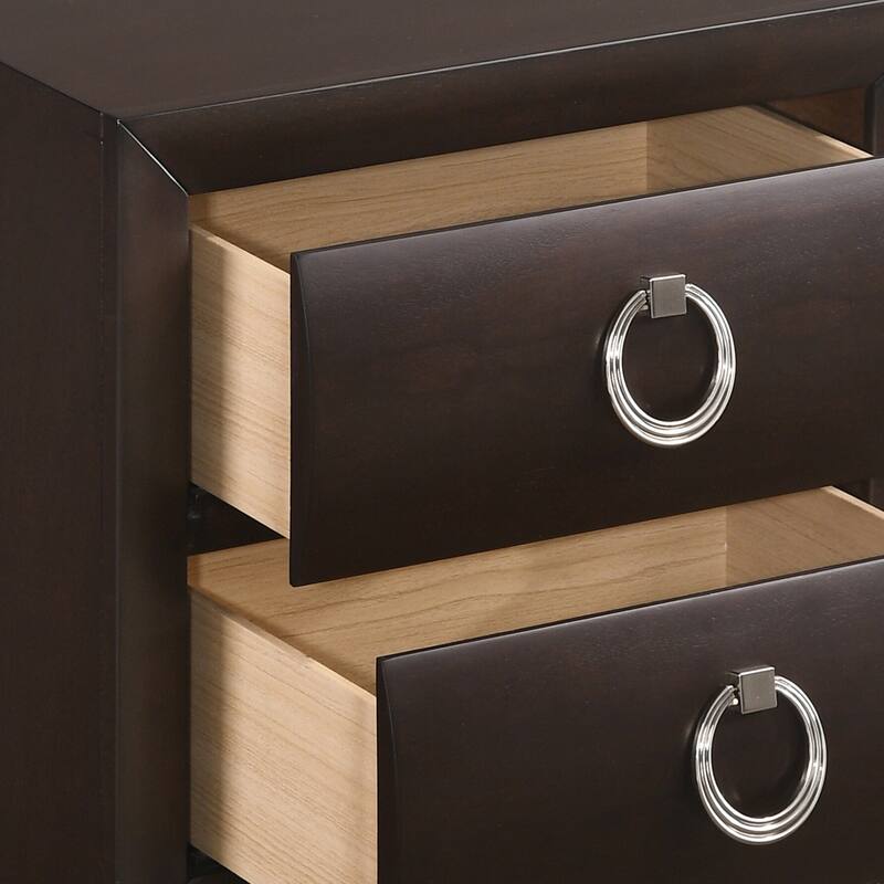 Carrillon Dark Merlot 2-Drawer Nightstand with Hairpin Legs