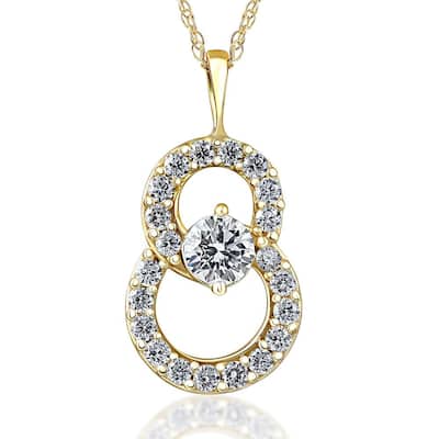1/2Ct T.W. Circled By Love Diamond Pendant Yellow Gold Women's Necklace