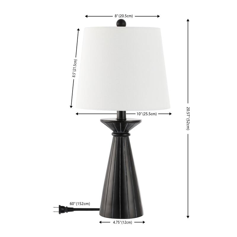 SAFAVIEH Lighting Toine 21" Modern & Contemporary Table Lamp - 11" W x 11" D x 20" H - 11Wx11Dx20H