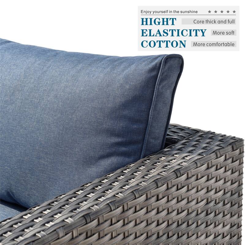 OVIOS 5-Piece Deep Seat Wicker Outdoor Patio Furniture Set