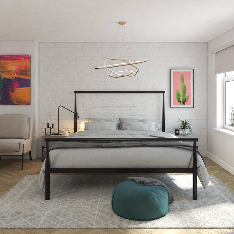 Avenue Greene Liane Industrial Minimalist Metal Platform Bed