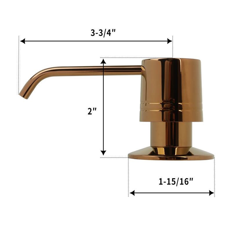 Built in Copper Soap Dispenser Refill from Top with 17 OZ Bottle - 3 Years Warranty