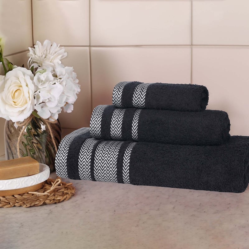 Superior Hays Cotton Medium Weight 3 Piece Bathroom Towel Set