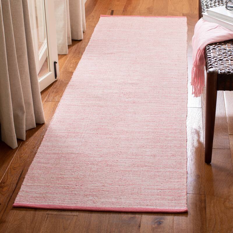 SAFAVIEH Flatweave Montauk Dairi Casual Cotton Rug - 2'3" x 8' Runner - Pink/Fuchsia