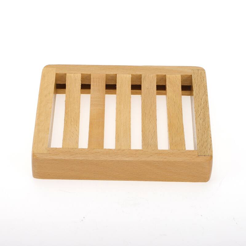 Portable Square Soap Dish for Bathroom for Kitchen 4.53"x3.74"x0.79" Brown 1 Pc