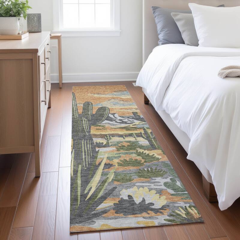 Machine Washable Indoor/ Outdoor Southwestern Mesa Chantille Rug