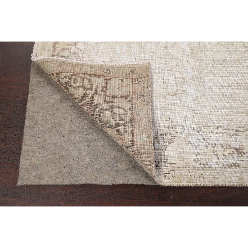 Muted Distressed Kerman Persian Area Rug Wool Hand-knotted Carpet - 6'3" x 9'11"